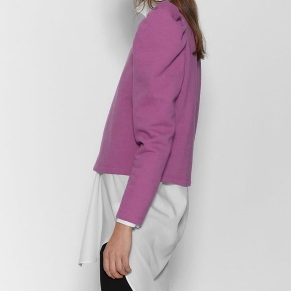 NEW LILAC BALLOON SLEEVE SWEATSHIRT, S - Zara - Picture 4 of 6